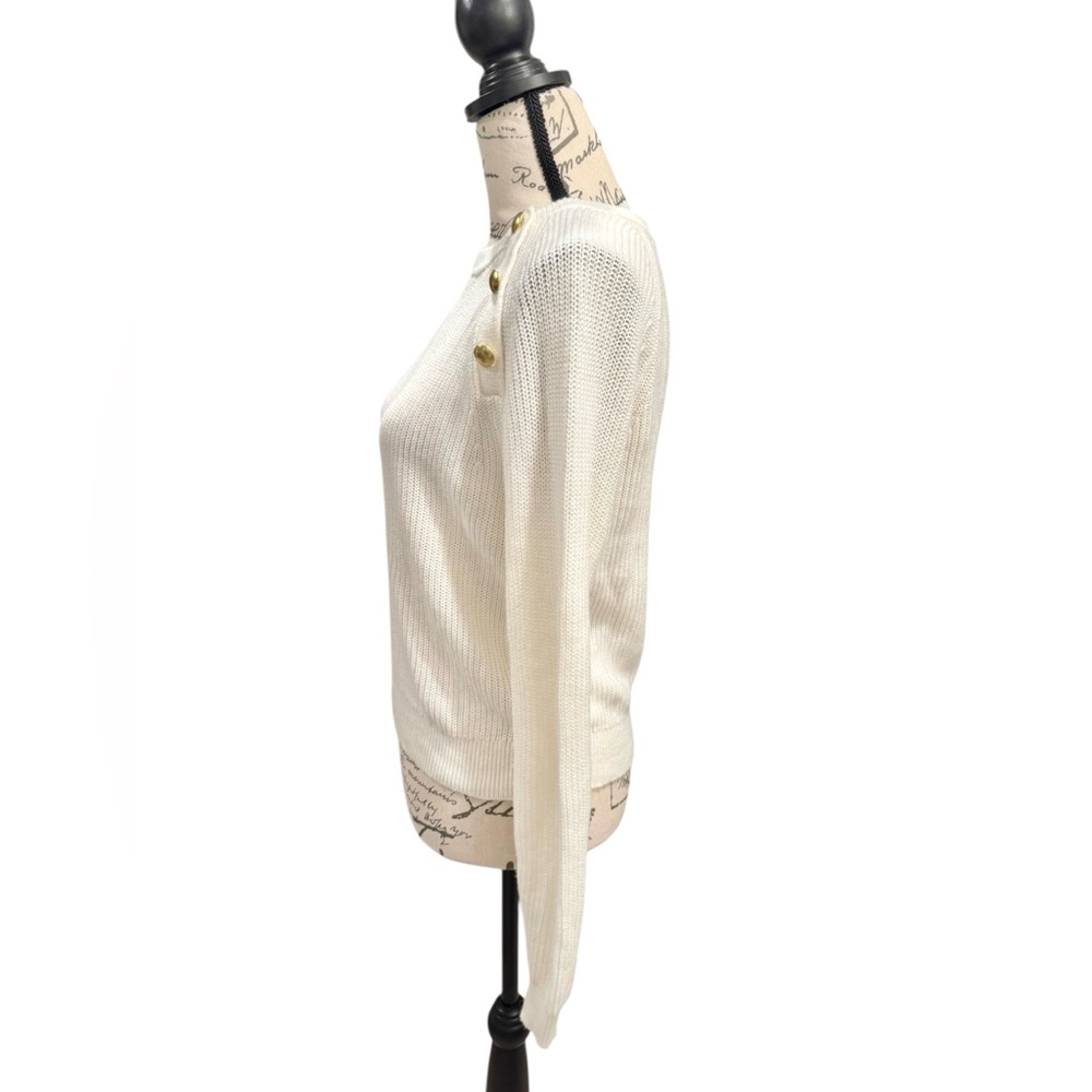 J. Crew Sweater Button Raglan Crewneck Ivory Women’s Small - Picture 5 of 9